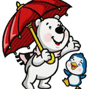 Rainy day embroidery design