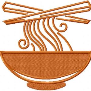 Hot ramen plate embroidery design