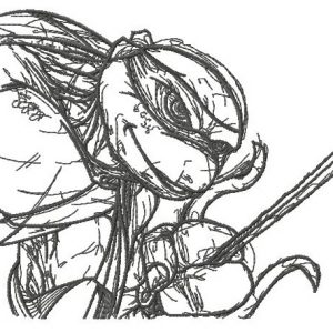 Raphael sketch embroidery design