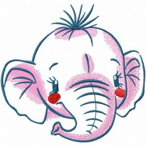 Rare white elephant embroidery design