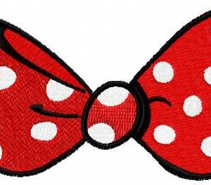 Red bow embroidery design