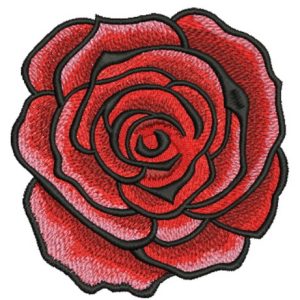 Red grand rose 2 embroidery design