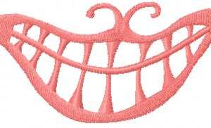 Red lips embroidery design