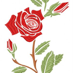Red rose 3 embroidery design