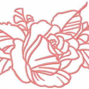 Red rose 13 embroidery design
