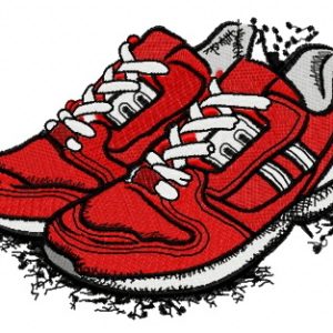 Red sneakers embroidery design