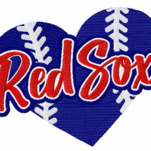 Red Sox heart embroidery design