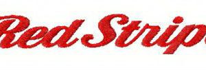 Red Stripe alternative logo embroidery design