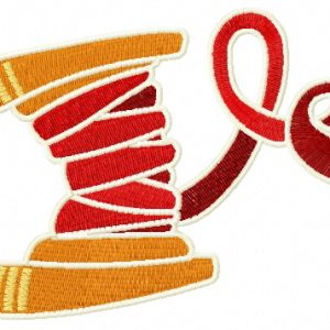 Red threads embroidery design