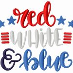 Red white blue embroidery design