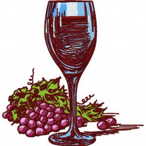 Red wine 2 embroidery design