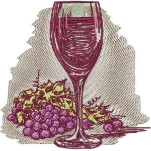 Red wine embroidery design