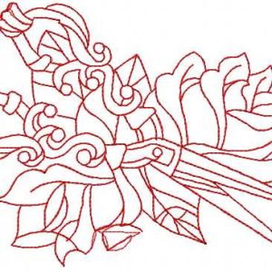 Redwork vintage scissors 1  embroidery design