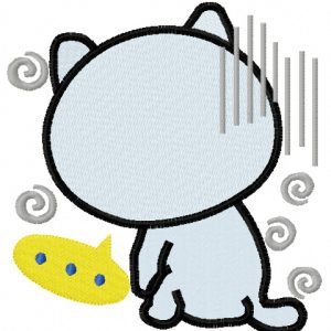Resentful cat embroidery design