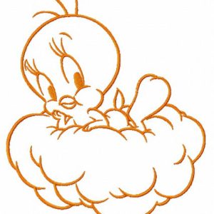 Resting on cloud embroidery design
