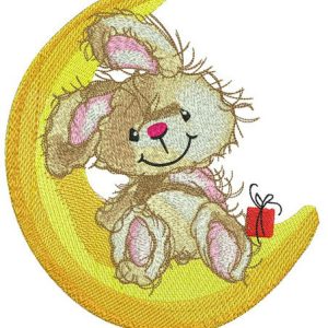 Resting on the moon embroidery design