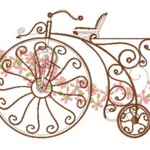 Retro bicycle 2 embroidery design