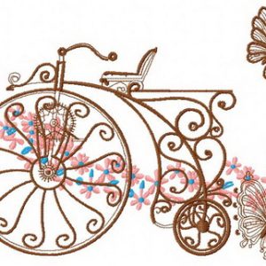 Retro bicycle embroidery design