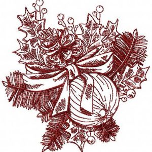 Retro Christmas ball embroidery design