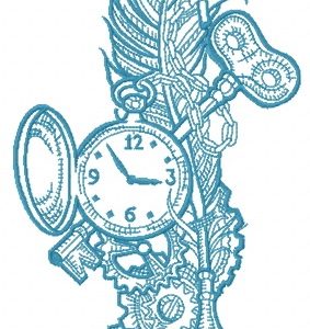 Retro collage embroidery design