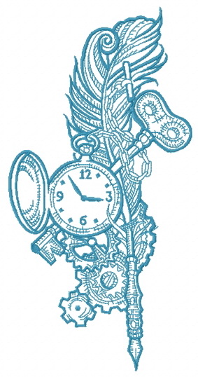 Retro collage embroidery design