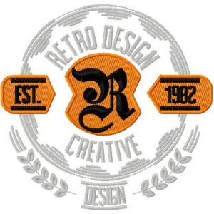 Retro design creative badge embroidery design