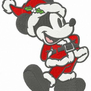 Retro Mickey in Santa costume embroidery design