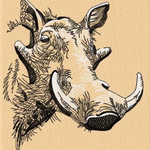 Wart Hogs sketch embroidery design