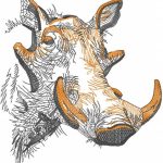 Rhino sketch 2 embroidery design