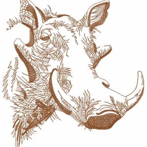 Rhino sketch 3 embroidery design