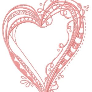 Ribbon heart 2 embroidery design