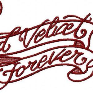 Ribbon red velvet forever embroidery design