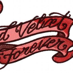 Ribbon red velvet forever 2 embroidery design