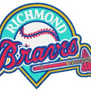 Richmond Braves logo embroidery design