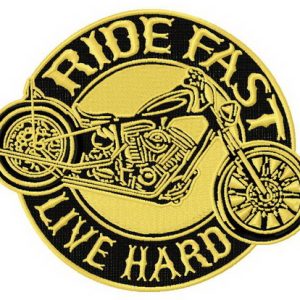 Ride fast. Live hard embroidery design