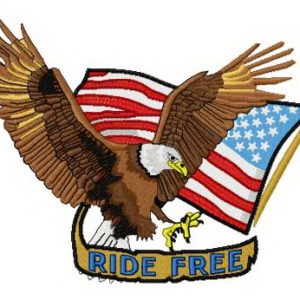 Ride free embroidery design