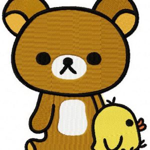 Rilakkuma with chicken embroidery design