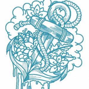 River anchor embroidery design