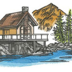 River house embroidery design