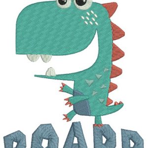 Roarr dinosaur embroidery design