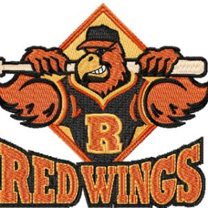 Rochester Red Wings Logo embroidery design