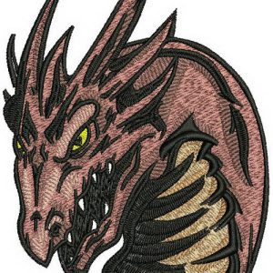Rock dragon embroidery design