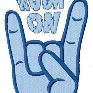 Rock on 2 embroidery design