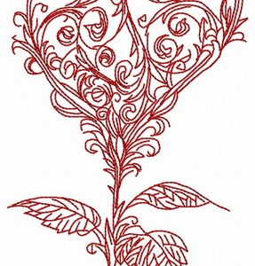 Romantic decor composition embroidery design