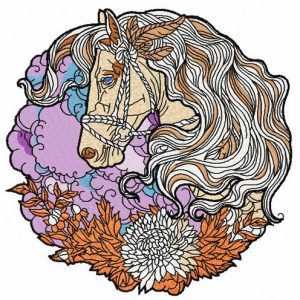Romantic horse 3 embroidery design