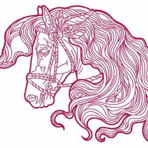 Romantic horse 5 embroidery design