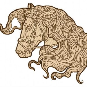 Romantic horse embroidery design