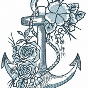 Romantic marine composition embroidery design