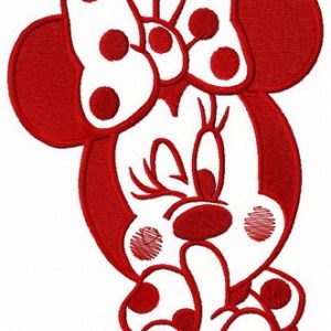 Romantic Minnie Mouse embroidery design