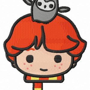 Ron with Pigwidgeon embroidery design